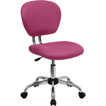 Mid-Back Pink Mesh Padded Swivel Task Office Chair with Chrome Base - £114.85 GBP