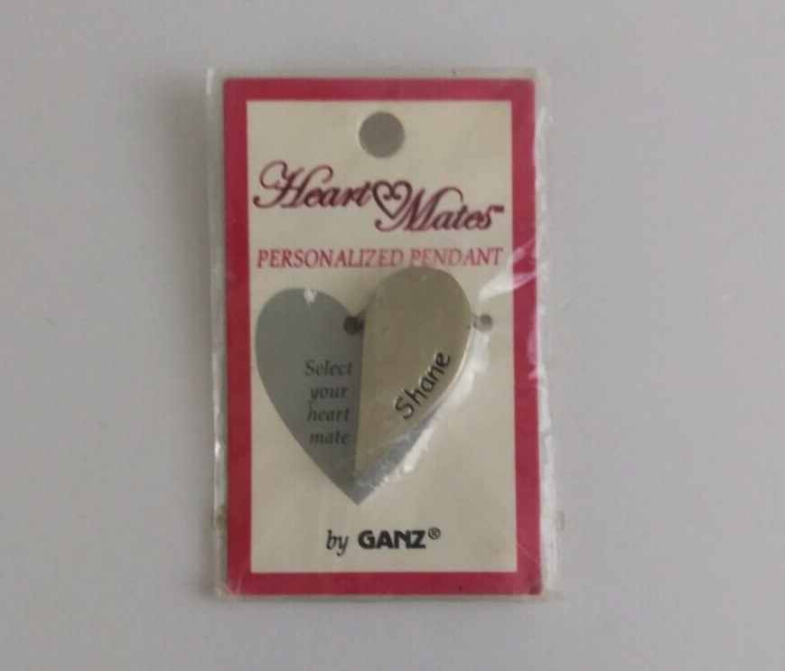 Primary image for New Vintage Ganz Heart Mates Personalized Pendant Shane Lapel Hat Pin Sealed