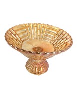 Vtg 1950s Jeannette Floragold Carnival Glass Louisa Pedestal Fruit Bowl ... - $52.81 CAD