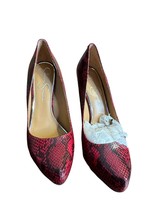 Jessica Simpson Women&#39;s Shoes Snakeskin Sophisticated Glamor Heels Red 9... - $54.44