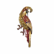 Vtg Brooch Pin Rhinestones Colorful Bird Parrot Costume Jewelry 50s Hand Painted - £26.03 GBP