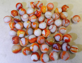 #17579m Vintage Group or Lot of 50 Peltier Glass Marbles .55 to .66 Inches - $54.44