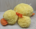 Barnes &amp; Noble Plush yellow duck orange satin ribbon bow stuffed animal ... - $25.98
