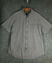 Dockers Button Up Pocket Shirt XL Mens Blue Checker Short Sleeve Extra L... - $12.43