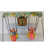Vintage tin toy windup swing. Nice Lithographed frame. - £152.81 GBP