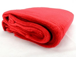 Micro Coral Fleece Blanket, Red, Soft Polyester, 60 x 50, Zip Bag, Sweda #BK300 - £5.44 GBP