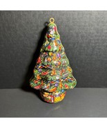 Vintage 1994 Silver Crane Designs Christmas Tree Tin Hanging Ornament [I... - £8.91 GBP