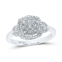 Sterling Silver Womens Round Diamond Cluster Ring 1/12 Cttw - £108.85 GBP