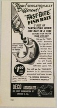 1949 Print Ad Fast-Bite Fish Bait Deco Associates Chicago,IL - $9.23