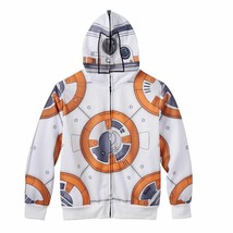 Boys Star Wars Sweatshirt BB-8 Zip up Front Mask Hoodie Size 6/7 NWT - £9.19 GBP