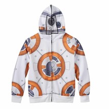 Boys Star Wars Sweatshirt BB-8 Zip up Front Mask Hoodie Size 6/7 NWT - $11.77