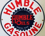 Humble Gasoline 12&quot; New Round Porcelain Metal Sign - $59.35