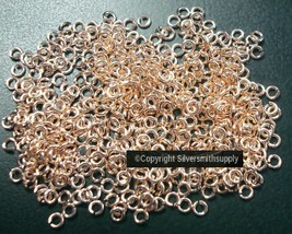 Light Rose gold plate open jump rings 3mm dia. round wire  22 ga 500 pcs FPJ034B - £2.29 GBP