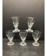 5 Vintage Anchor Hocking Clear Glass Boopie Bubble Foot 4&quot; Pedestal Wine... - $23.36