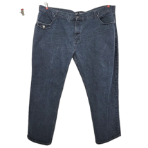 Old Skool Mens Jeans Size 50x31 Charcoal Black Denim Wide Straight Leg Baggy - £16.33 GBP