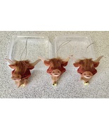 Three Scottish Highland Longhorn Cow Candy Fillable Ornaments - £5.20 GBP