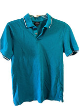 Armani Exchange Womens Short Sleeve Polo Shirt Blue Green Size Medium Go... - $14.85