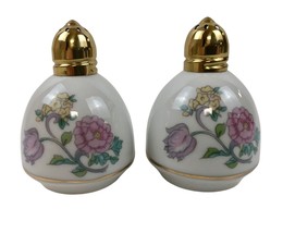Toscany Collections Salt And Pepper Shakers Roses Butterfly Japan Porcelain - £13.75 GBP