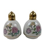 Toscany Collections Salt And Pepper Shakers Roses Butterfly Japan Porcelain - £13.69 GBP