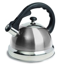 Mr Coffee Claredale Stainless Steel Whistling Tea Kettle 2.2-Quart Brush... - $19.79