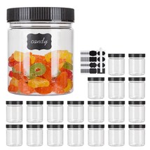 16Oz Plastic Jars With Lids, Airtight Container For Food Storage, Cle... - £37.91 GBP