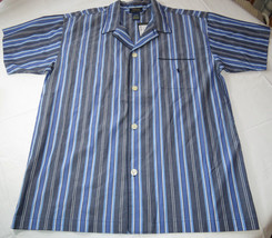 Mens Polo Sleep shirt PJ night shirt XL Ralph Lauren blues white stripes... - $28.30