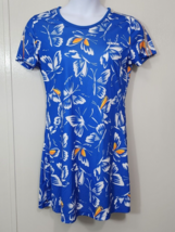 Adidas Farm Rio Blue White Butterfly Print Mini Dress Womens Size Large - $32.99