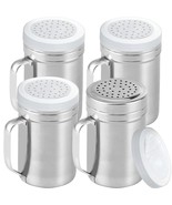 14Oz Large Stainless Steel Salt Pepper Dredge Shakers - With Plastic Cap... - £33.73 GBP