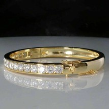 6.13Ct Round Cut Simulated Diamond Bangle Bracelet Gold Plated 925 Silver - £104.14 GBP