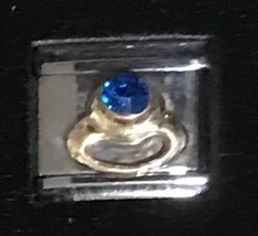 Rare Bright Blue Ring Wholesale Italian Charm Enamel Link 9MM K55 - $13.50