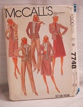 McCall's 7748 Sewing Pattern Size 20 Misses Jacket Blouse Skirt & Pants NOS - $6.92