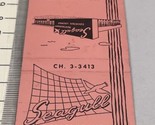 Vintage Matchbook Cover  Seagull Restaurant Fort Walton Beach, FL  gmg  ... - $12.38