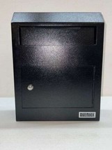 Metal Mailbox Wall Mount Drop Box Depository Safe with Lock Black - $44.54