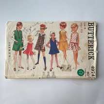 Butterick 4974 Sewing Pattern 1960s Size 4 Bust 23 Vintage Child Girl Dress - $9.87
