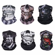 MoKo Halloween Face Mask for Cold Weather [6 Pack], Neck Gaiter Shield Scarf Ela - £22.01 GBP