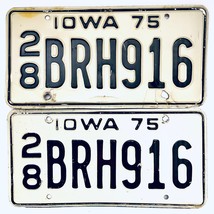 1975 United States Iowa Delaware County Passenger License Plate 28 BRH916 - £20.23 GBP