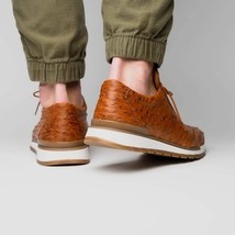 genuine ostrich quill fashion sneaker Shoes Scanno Antique Cognac image 8