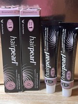 X2 Hairpearl Professional Eyelash, Eyebrow, &amp; Beard Tint 20ml Deep Black New - £12.73 GBP