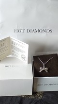 Collana vintage 2001 in argento con diamanti veri in scatola/certificato... - $178.05
