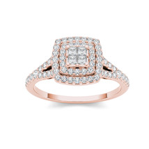 Authenticity Guarantee 
10K Rose Gold 1/2ct TDW Princess Diamond Composite Do... - £538.85 GBP