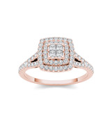 Authenticity Guarantee 
10K Rose Gold 1/2ct TDW Princess Diamond Composi... - $669.99