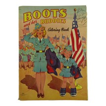 1943 Boots and her Buddies Coloring USED Book 15 Inch Patriotic Saalfield Pub - £17.52 GBP