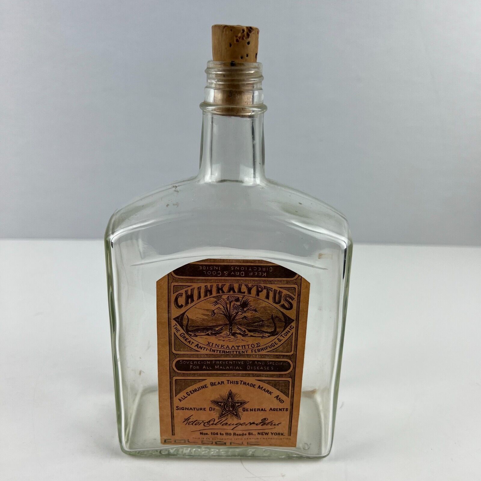 Primary image for Chinkalyptus Cologne Vintage Label Decoupage Cock Russell London Liquor Bottle