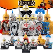 Spartan Warrior Roman Soldier Crusader Teutonic Knight Templar 8pcs Minifigures - £13.96 GBP