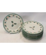 Montgomery Ward Holly Christmas Salad Plates 7-1/2&quot; Set of 10 Xmas - $594.07 MXN