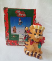 Jolly Holly Days Snowman Kurt Adler Figurine Christmas Ornament Orange Cat - £8.01 GBP