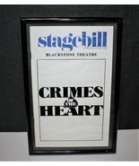 STAGEBILL 1983 CRIMES of the HEART Framed Blackstone Broadway Theatre Pr... - £14.91 GBP