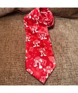 Official M&amp;M World Mars Bars Candy Tie Red Standard Length Wide Width No... - $21.86 CAD