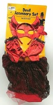 Halloween Costume Devil Accessory Set 3+ Fits Most Girls Tutu Gloves Mask - £9.36 GBP