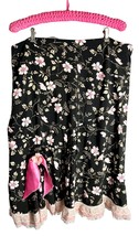 Vintage Rockabilly Skirt With Silk Flower Embellishment And Lace Trim - $24.75
